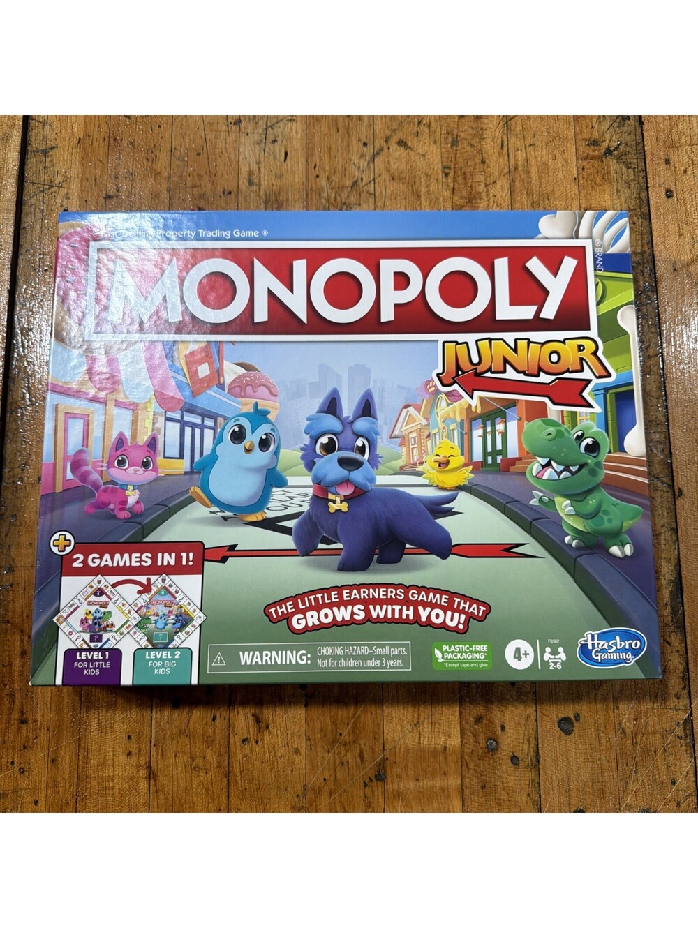 Hasbro Gaming Monopoly Junior Board Game, 2-Sided Gameboard 2 Games In 1
